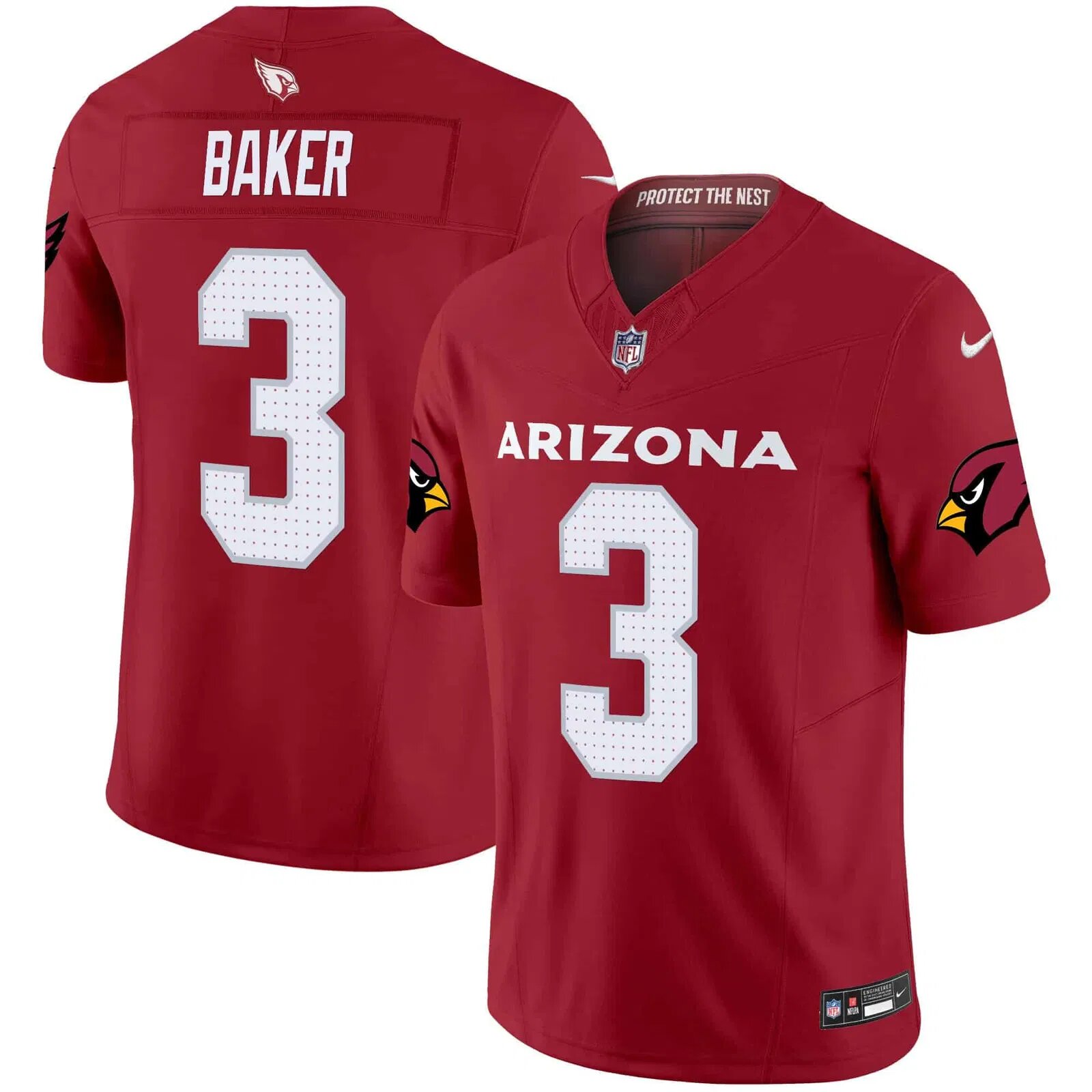 Men Arizona Cardinals 3 Baker Red Nike 2024 Vapor Limited NFL Jersey